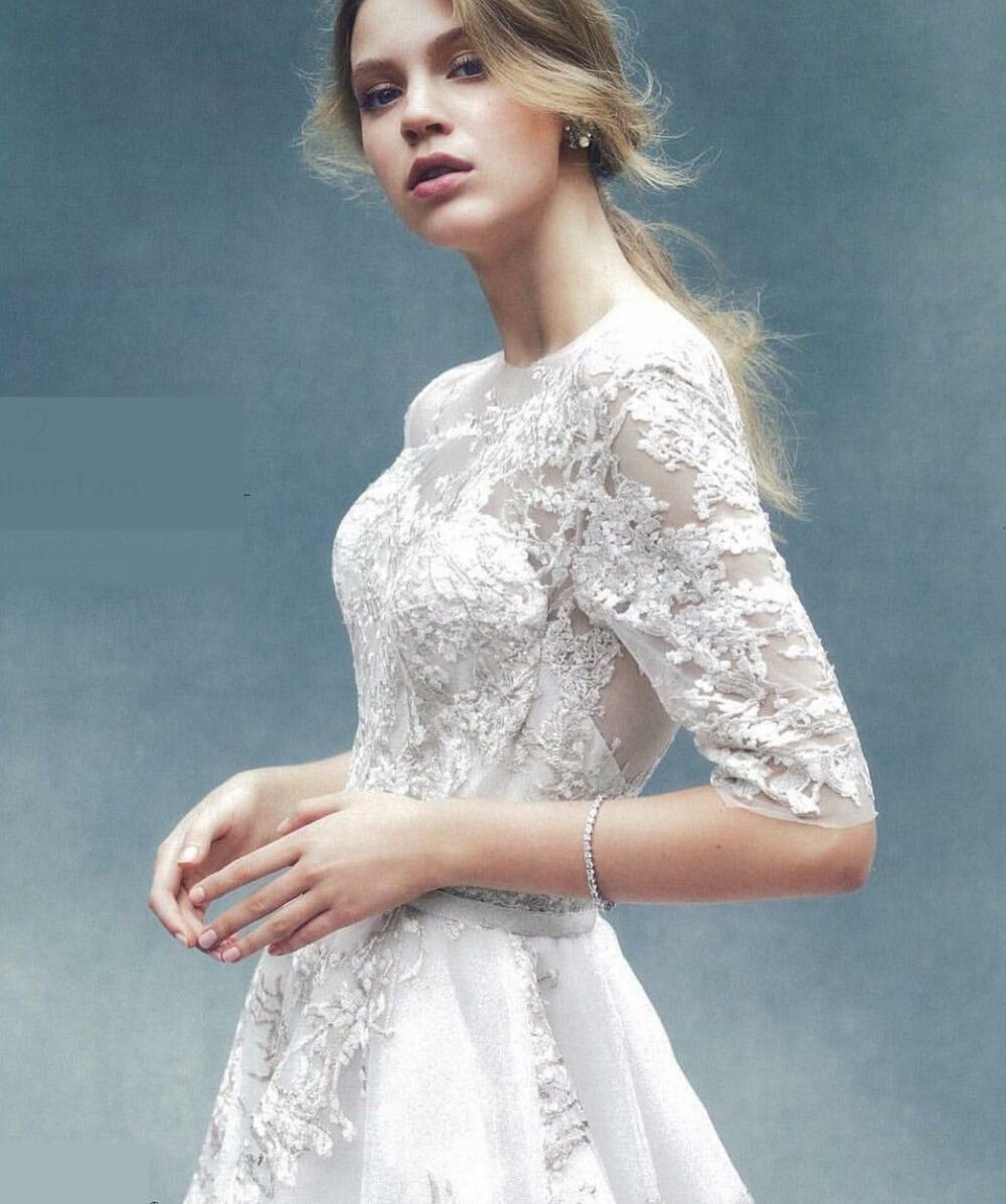 ISABELLE ARMSTRONG Charlotte Sheer Sleeves Ballgown Wedding Dress Bridal Gown 10